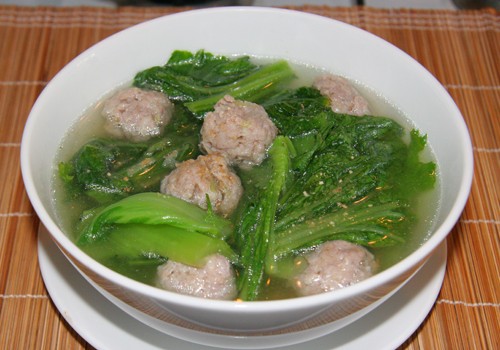 Kết quả hình ảnh cho canh cải thịt viên nguyên liệu