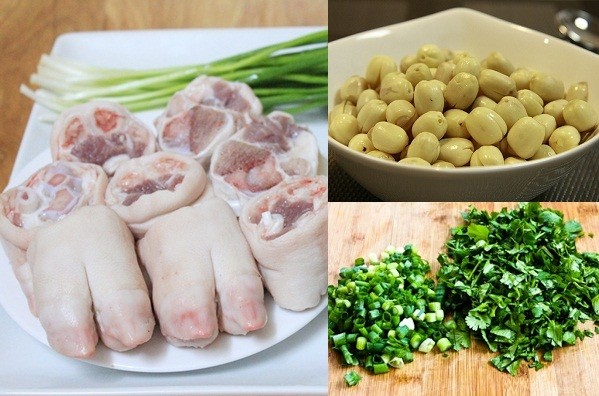 Kết quả hình ảnh cho chân giò hầm hạt sen
