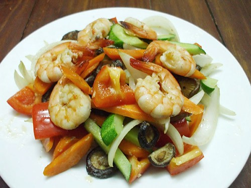 Kết quả hình ảnh cho tôm xào rau củ
