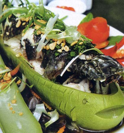 Kết quả hình ảnh cho cá lóc hấp bầu