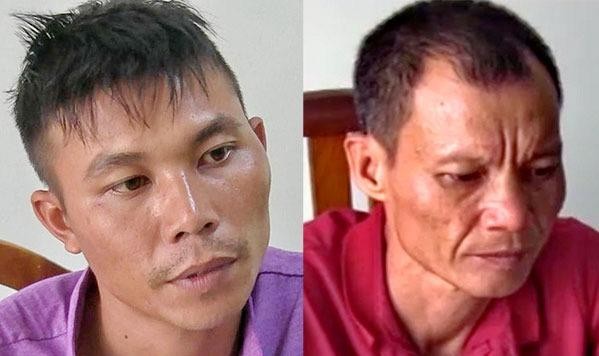 Hai đối tượng Nguyễn Văn Ý vàTạ Thành Duytại Công an TP Nha Trang.