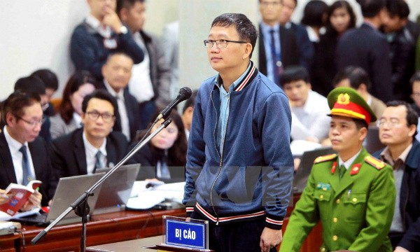 Bị cáo Trịnh Xuân Thanh tại tòa. Ảnh TTXVN