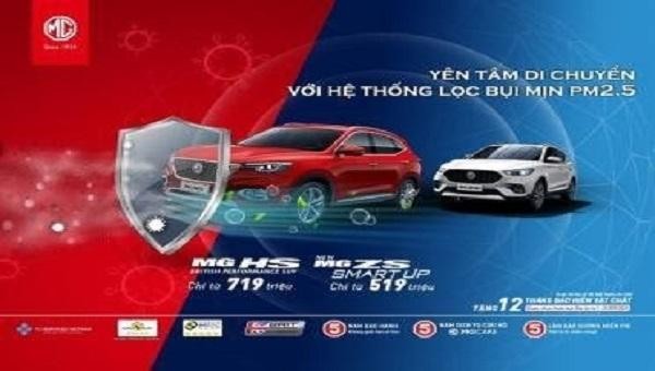 MG trang bị hệ thống lọc bụi mịn PM 2.5 trên hầu hết các dòng xe