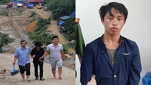 Đối tượng Sùng Seo Đế (bên phải) và khu vực Dế bị bắt giữ. Ảnh: Công an tỉnh Lào Cai.