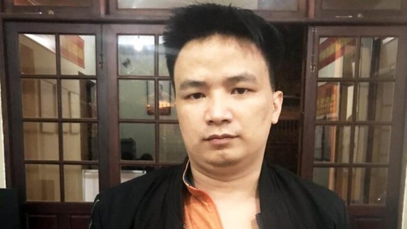 Lê Xuân Mạnh tại cơ quan Công an