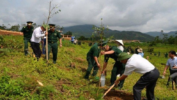 Trồng trên 5.000 cây xanh xung quanh Đài tưởng niệm liệt sỹ Pò Hèn.