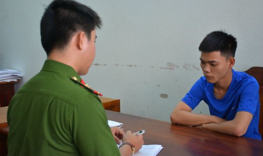 Cơ quan công an đang làm việc với đối tượng Võ Quốc Khánh