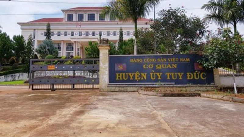 Trụ sở Huyện ủy Tuy Đức nơi ông Khang công tác.