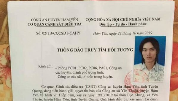 Công an truy tìm Trần Văn Mừu.