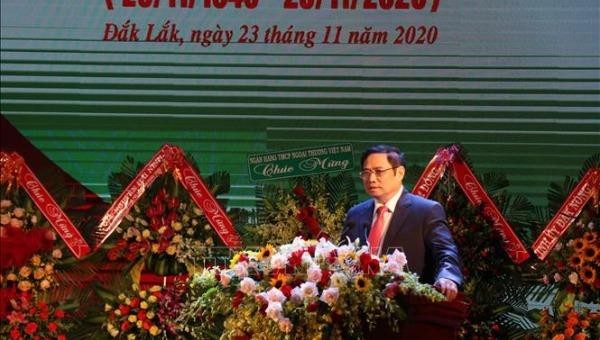 Đồng chí Phạm Minh Chính phát biểu tại Lễ kỷ niệm.
