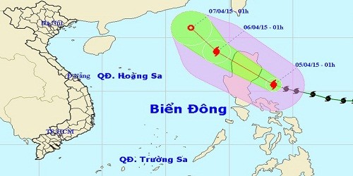 Hướng di chuyển của bão Maysak.