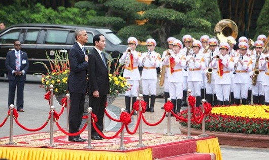 Lễ đón chính thức Tổng thống Barack Obama tại Phủ Chủ tịch.