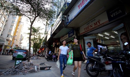 Vỉa hè quận 1, TP HCM.