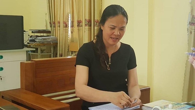Bà Nguyễn Thị Thanh Hà - Hiệu trưởng trường Tiểu học và Trung học cơ sở Quất Lưu