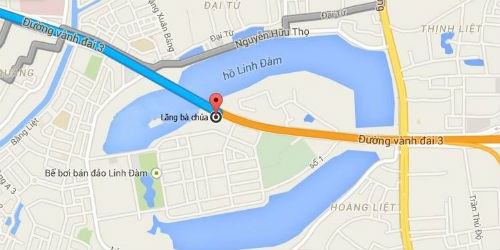 Vị trí lăng mộ đá nằm giữa Bán đảo Linh Đàm