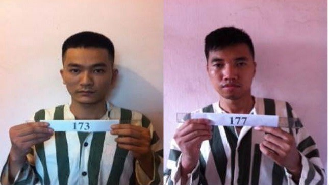 Đối tượng Nghiên và Huy tại cơ quan điều tra