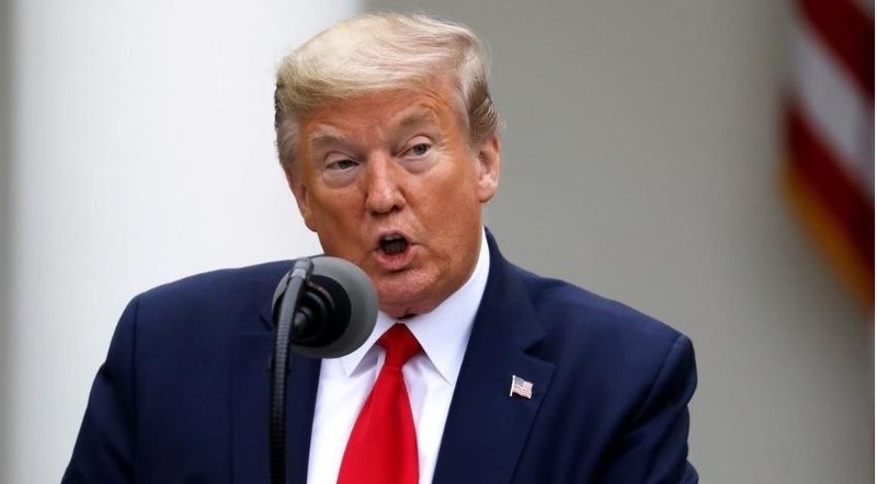 Tổng thống Hoa Kỳ Donald Trump tại cuộc họp báo hàng ngày về virus corona tại Nhà Trắng ở Washington, Mỹ, ngày 14/4/2020. Ảnh: Reuters