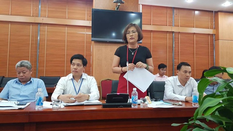 Bà Đào Hồng Minh thông tin tại cuộc họp.