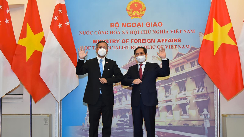 Bộ trưởng Ngoại giao Bùi Thanh Sơn và Bộ trưởng Ngoại giao Singapore Vivian Balakrishnan.