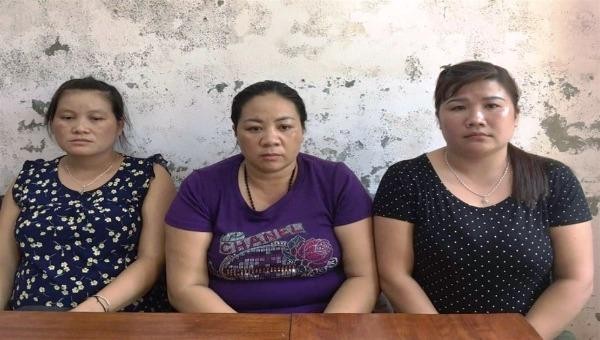 Các bị cáo Ốc Thị Phòng, Vi Thị Ba và Kha Thị Thiềm khi mới bị bắt