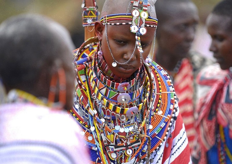 Một cô dâu Maasai trong ngày cưới.