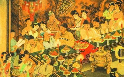 Họa hình những bữa ăn xa hoa của các Vương gia triều Thanh.