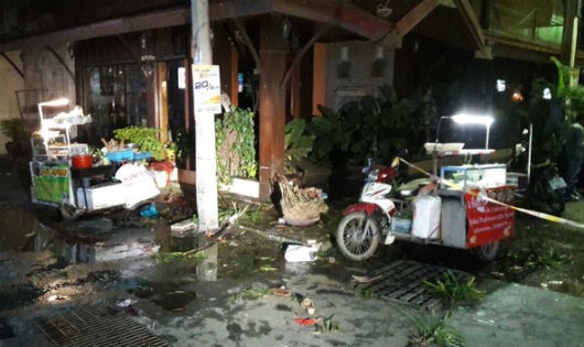 Hiện trường vụ đánh bom ở Hua Hin