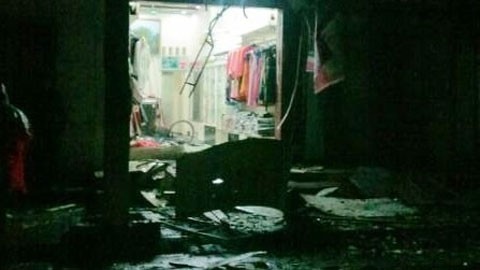 Hiện trường tầng 1 ngôi nhà sau khi vụ nổ xảy ra