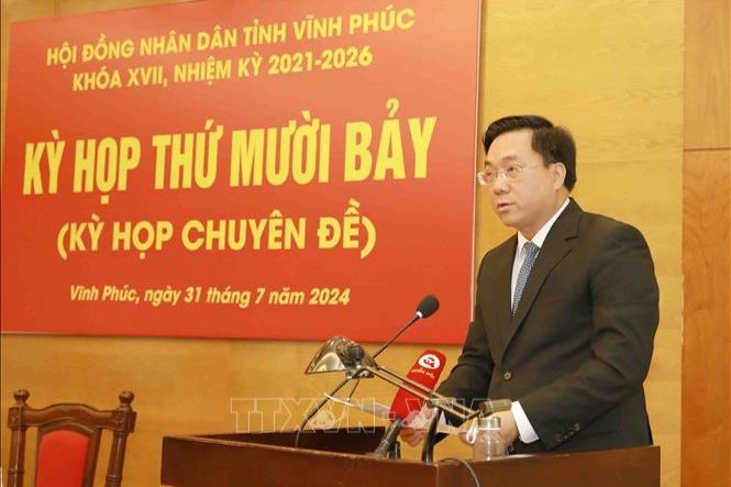 Chủ tịch UBND tỉnh Vĩnh Phúc Trần Duy Đông. Ảnh: Hoàng Hùng/TTXVN