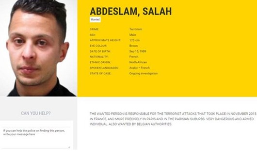 Salah Abdeslam, kẻ tình nghi chính trong vụ tấn công khủng bố tại Paris. (Nguồn: deredactie.be)