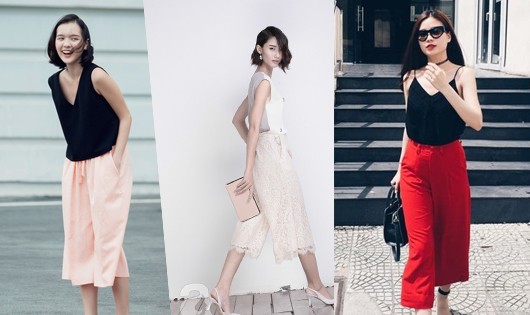 Trẻ trung, sành điệu  với quần Culottes