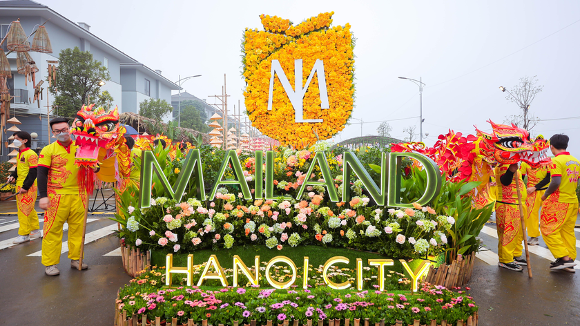 Biểu tượng logo của Mailand Hanoi City là điểm nhấn nổi bật giàu ý nghĩa có hình dáng một bông hoa và cách điệu tựa như cả chiếc khiên đẹp đẽ và che chở mọi cư dân.