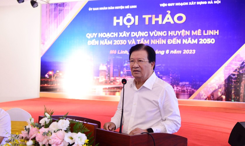 Nguyên Phó Thủ tướng Chính phủ Trịnh Đình Dũng phát biểu tại Hội thảo.