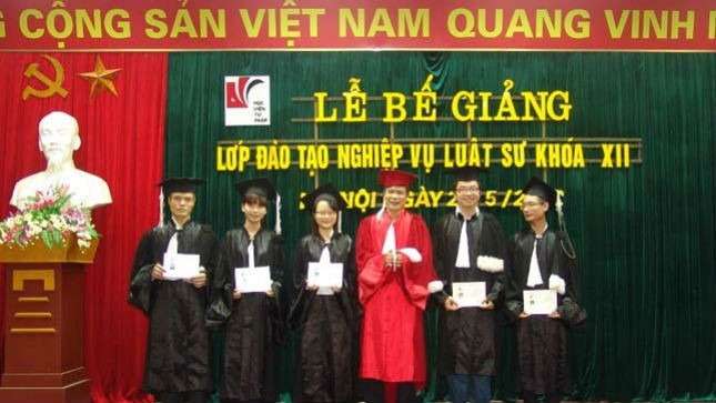 Lễ bế giảng một lớp đào tạo nghiệp vụ luật sư. Ảnh minh họa