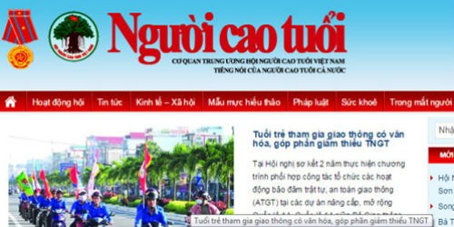 Trang web báo Người cao tuổi. Ảnh nguồn Internet