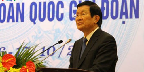Chủ tịch nước Trương Tấn Sang phát biểu chỉ đạo hội nghị