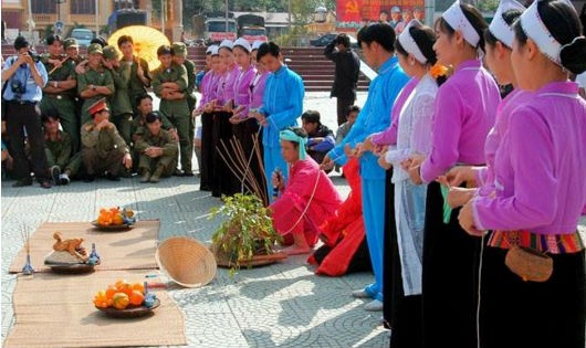 Cành si được kéo lên, nó tượng trưng cho sức sống lâu bền, vững chãi.