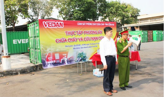 Vedan diễn tập về an toàn lao động và phòng chống cháy nổ