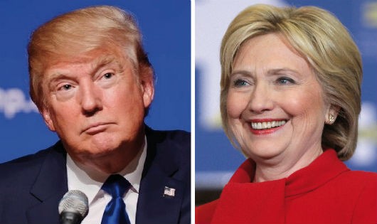 Ông Trump và bà Clinton trong cuộc đối đầu nảy lửa