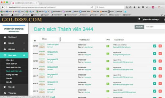 Bắt khẩn cấp kẻ điều hành website gold889.com