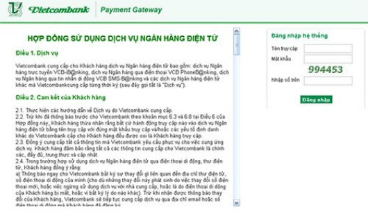 Vietcombank khuyến cáo khách hàng thường xuyên thay đổi mật khẩu truy cập dịch vụ ngân hàng trực tuyến (tối thiểu định kỳ 3 tháng/lần)