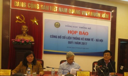 Lãnh đạo Tổng cục Thống kê công bố số liệu thống kê kinh tế quý I/2017