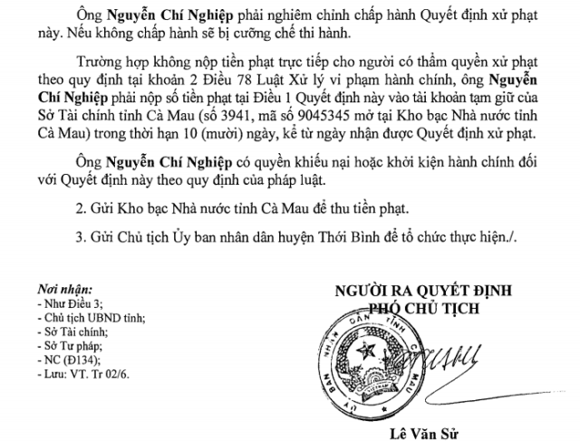 Xả thải vượt quy định, một doanh nghiệp bị phạt hơn 51 triệu đồng. Ảnh Dân trí