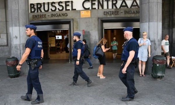 Cảnh sát Bỉ tuần tra tại Brussels ngày 21/6/2017. (Nguồn: AFP/TTXVN)