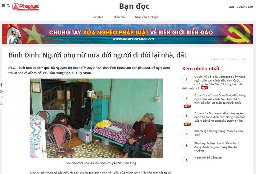 Hơn 40 năm qua bà Đoan mệt mỏi đi đòi quyền lợi