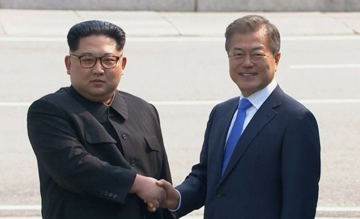Nhà lãnh đạo Triều Tiên Kim Jong Un và Tổng thống Hàn Quốc Moon Jae-in