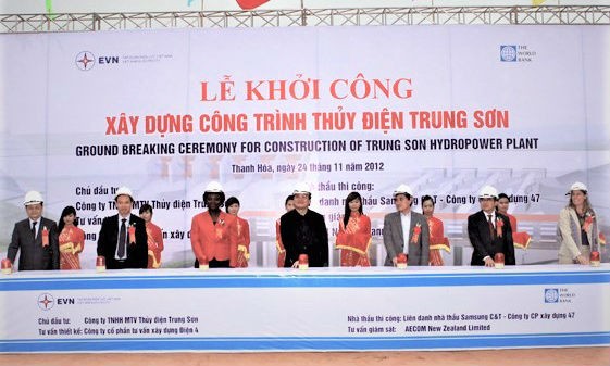 Thủy điện Trung Sơn - một công trình do WB tài trợ vốn