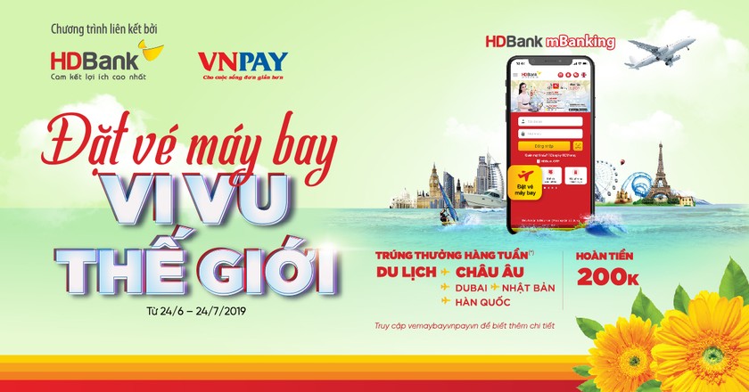 Vi vu Châu Âu miễn phí cùng HDBank mBanking