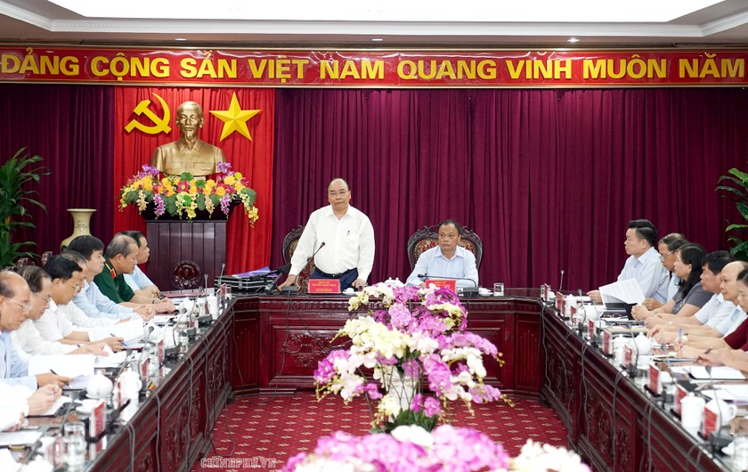 Thủ tướng phát biểu tại buổi làm việc với tỉnh Bắc Kạn. Ảnh VGP/Quang Hiếu