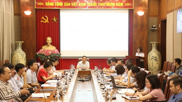 Toàn cảnh Hội nghị giao ban trực tuyến về công tác thanh tra, kiểm tra tại điểm cầu trung ương.